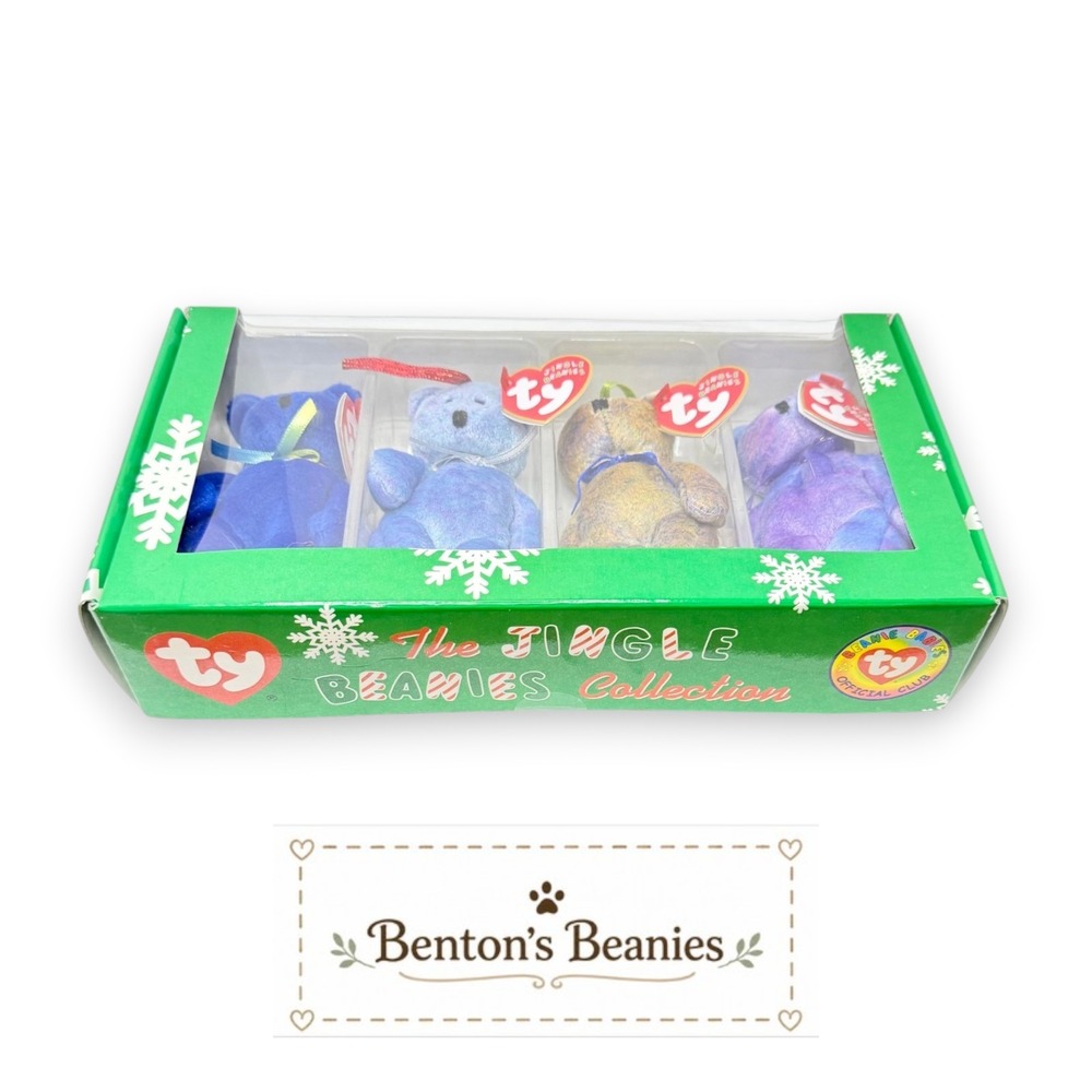 TY Holiday Jingle Beanies Gift Box | Festive Bear Quartet 🎄 | Mint Heart Tags ⭐ - Picture 2 of 6
